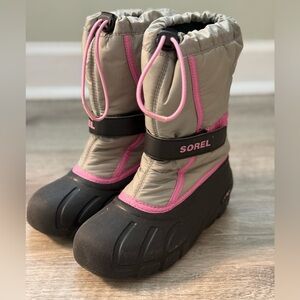 Sorel Kids' Boots with Pink and Gray Accents